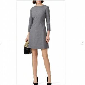 Theory Virgin Wool Lined Gray Mini Dress Size 12
